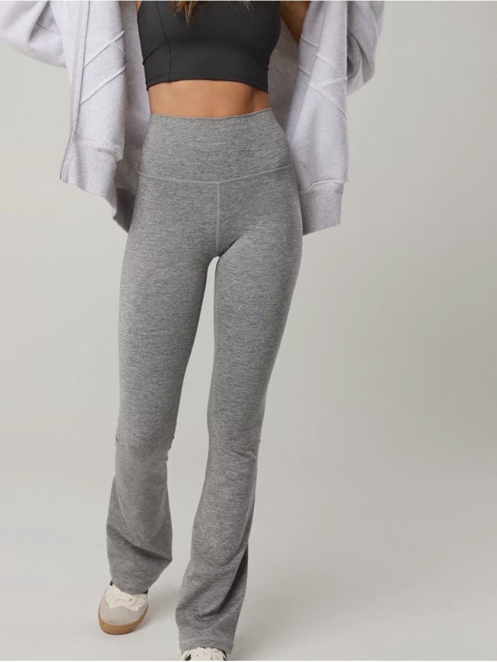 aerie Offline The Hugger Bootcut Grey High-Rise Flare Leggings